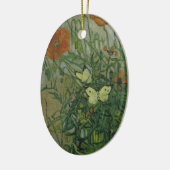 Schmetterlinge und Poppies von Vincent van Gogh Keramik Ornament (Links)