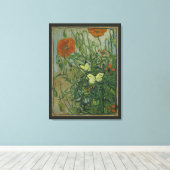 Schmetterlinge und Poppies von Vincent van Gogh Leinwanddruck (Insitu (Holzboden))