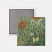 Schmetterlinge und Poppies von Vincent van Gogh Magnet (Vorderseite/Rückseite)