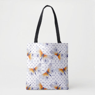 Schmetterlinge und Punkte Tasche