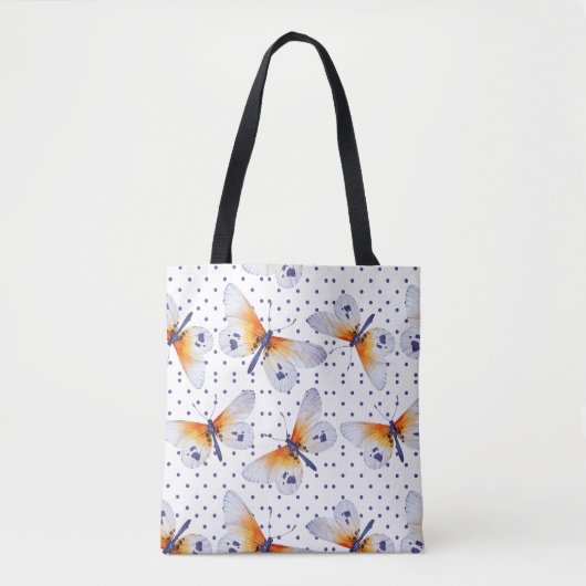 Schmetterlinge und Punkte Tasche (Vorderseite)