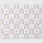 Schmetterlinge und Regenbogen Geschenkpapier (Flach)