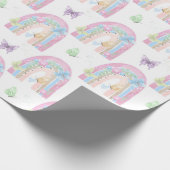 Schmetterlinge und Regenbogen Geschenkpapier (Ecke)