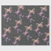Schmetterlinge und Regentropfen Geschenkpapier (Flach)
