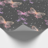 Schmetterlinge und Regentropfen Geschenkpapier (Ecke)