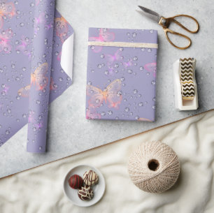 Schmetterlinge und Regentropfen Geschenkpapier