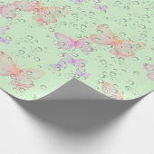 Schmetterlinge und Regentropfen Geschenkpapier (Ecke)
