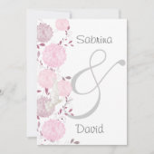 Schmetterlinge und rosa Chrysanthemen Hochzeit Einladung (Vorderseite)