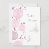 Schmetterlinge und rosa Chrysanthems Brautparty Einladung (Vorderseite)