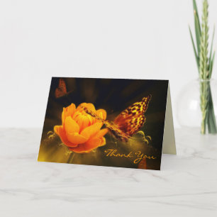 Schmetterlinge und Rose Danke Karte