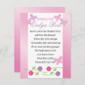 Schmetterlinge und Rose Einladung (Vorne/Hinten)