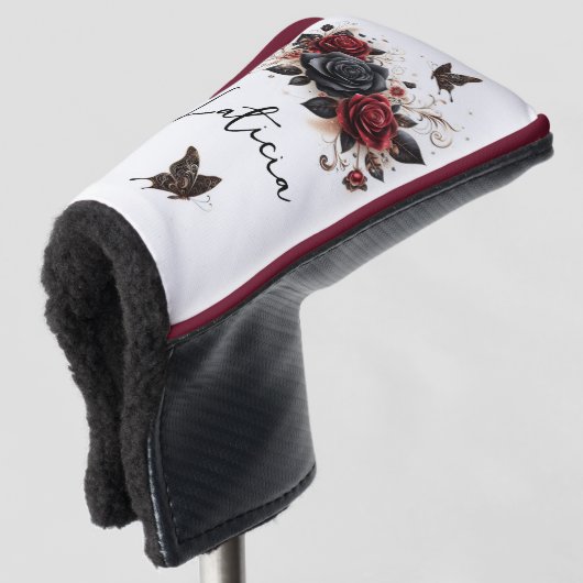 Schmetterlinge und Rose Golf Headcover (3/4 Vorderseite)