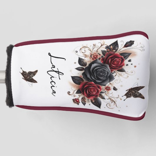 Schmetterlinge und Rose Golf Headcover (Vorderseite)