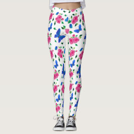 Schmetterlinge und Rose Leggings