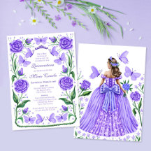 Schmetterlinge und Rose Lilac Princess Quinceanera