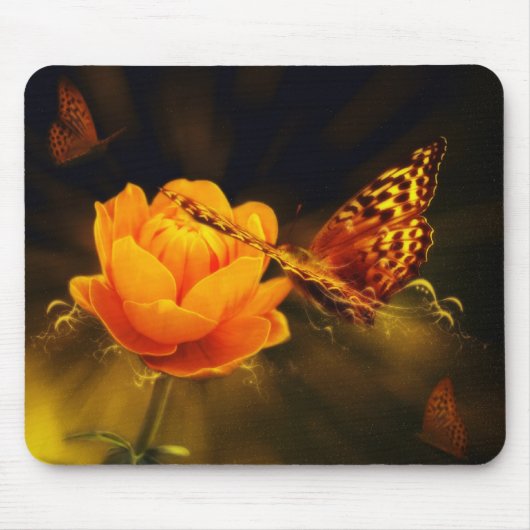 Schmetterlinge und Rose Mousepad (Vorne)