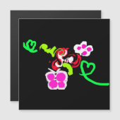 Schmetterlinge und Rosen Valentinstag  Magnetkarte (Vorne/Hinten)