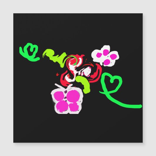 Schmetterlinge und Rosen Valentinstag  Magnetkarte (Vorderseite)