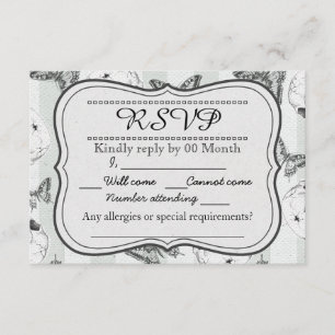 Schmetterlinge und Schädel RSVP-Karte RSVP Karte
