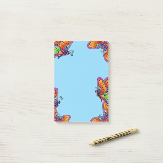 Schmetterlinge und Schmetterlinge Post-it Klebezettel (Auf Schreibtisch)