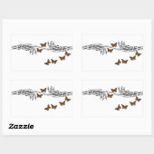 Schmetterlinge und Skelette Rechteckiger Aufkleber (Blatt)