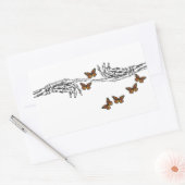 Schmetterlinge und Skelette Rechteckiger Aufkleber (Umschlag)