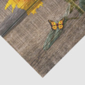 Schmetterlinge und Sonnenblumen rustikales Design Seidenpapier (Detail)