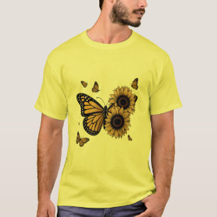Schmetterlinge und Sonnenblumen T-Shirt