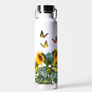 Schmetterlinge und Sonnenblumen Trinkflasche
