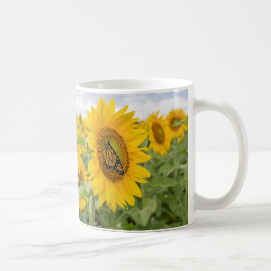 Schmetterlinge und Sonnenblumencocktail-Cup Kaffeetasse (Rechts)