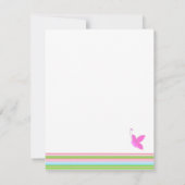 Schmetterlinge und Streifen Kinderdusche Einladung (Rückseite)