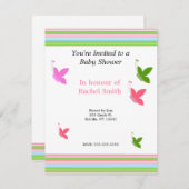 Schmetterlinge und Streifen Kinderdusche Einladung (Vorne/Hinten)