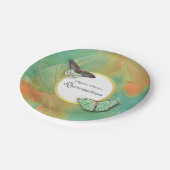 Schmetterlinge und Südwestfarben Quinceanera Pappteller (Schrägansicht)