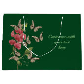 Schmetterlinge und süße Erbsen-Blume Personalisier Große Geschenktüte (Vorderseite)