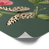 Schmetterlinge und süße Erbsen-Blume Poster (Ecke)