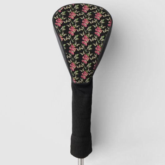 Schmetterlinge und süße Erbsen-Blume schwarz Golf Headcover (Vorderseite)