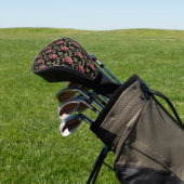 Schmetterlinge und süße Erbsen-Blume schwarz Golf Headcover (In SItu)