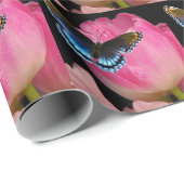 Schmetterlinge und Tulips Geschenkpapier (Rolleneckpunkt)