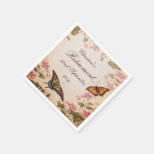 Schmetterlinge und Vintage Almond Blossom Serviett Serviette (Ecke)