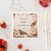 Schmetterlinge und Vintage Almond Blossom Serviett Serviette (Beispiel)