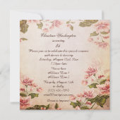 Schmetterlinge und Vintages Almond Blossom 35. Geb Einladung (Rückseite)