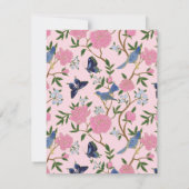 Schmetterlinge und Vögel Blumengeschichten Mitteilungskarte (Rückseite)