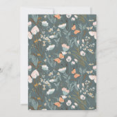 Schmetterlinge und Wildblumen-Design für eine neue Einladung (Rückseite)