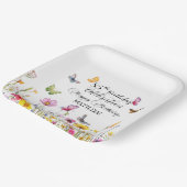 Schmetterlinge und Wildblumen Elegant 85. Geburtst Pappteller (Gewinkelt)