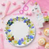 Schmetterlinge und Wildblumen Pappteller (Party)