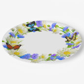 Schmetterlinge und Wildblumen Pappteller (Schrägansicht)