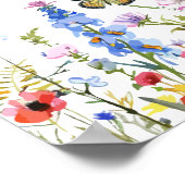 Schmetterlinge und Wildblumen Probe Abendessen Poster (Ecke)