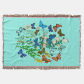 Schmetterlinge und Wildblumen Vintag botanisch Decke (Vorderseite)