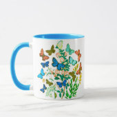 Schmetterlinge und Wildblumen Vintag botanisch Tasse (Links)