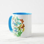 Schmetterlinge und Wildblumen Vintag botanisch Tasse (Vorderseite Links)